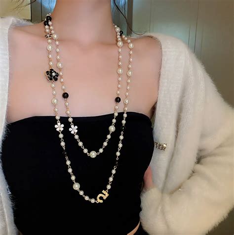 chanel camellia necklace dupe|chanel double layer necklace.